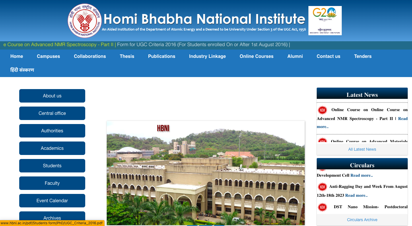 HBNI Result 2023